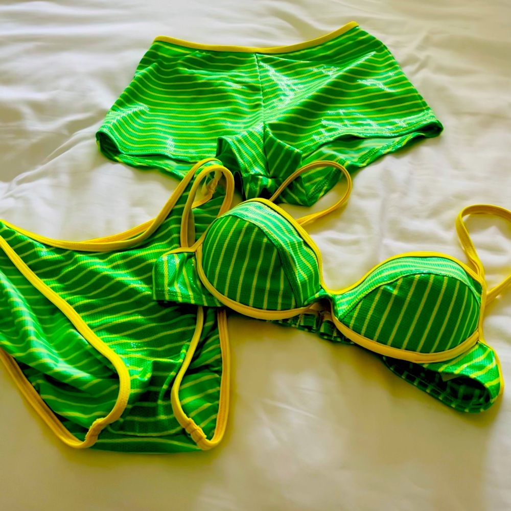 Three pieces swimming Bikini , bottom & Shorts